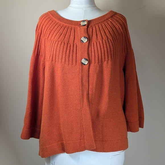 CJ Banks Sweaters - 🍁 CJ Banks Rust-Orange Button-Up Sweater 🍁 (Size 1X)